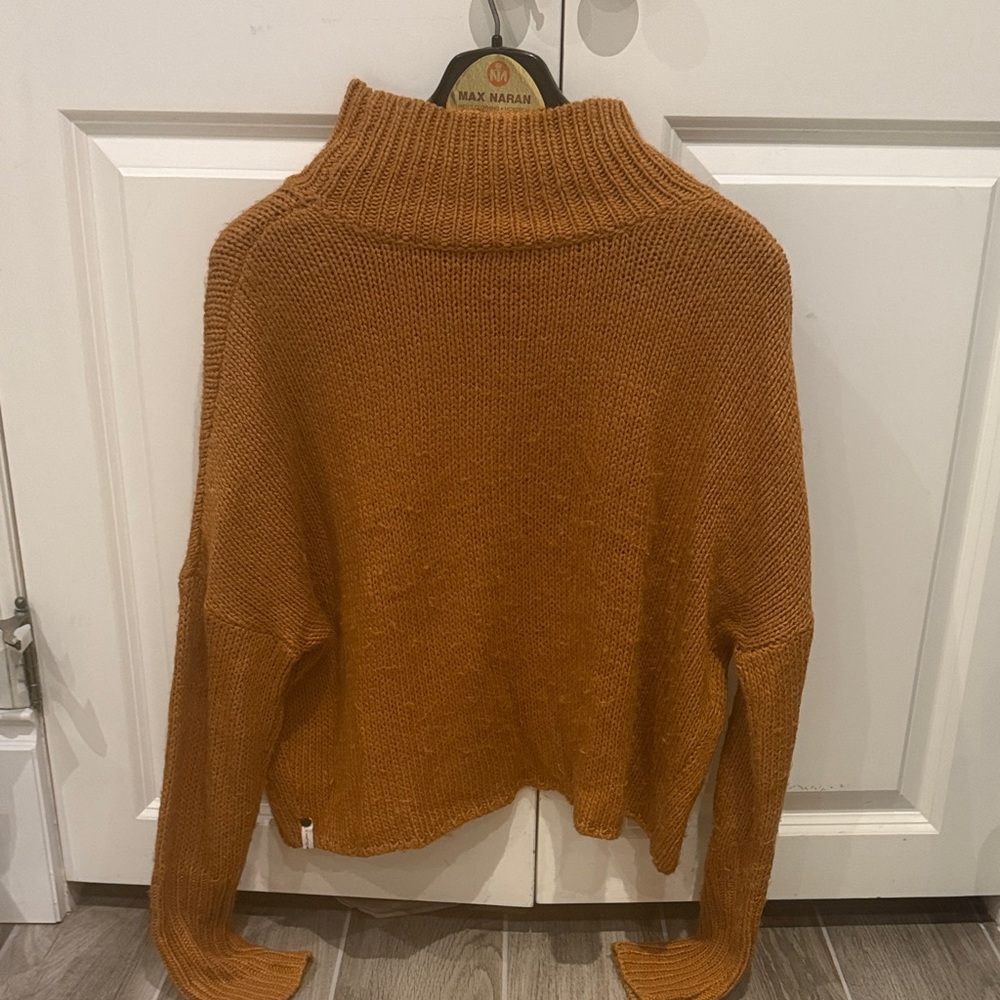 One Teaspoon Women's Tan Cowl Neck open back Sweater